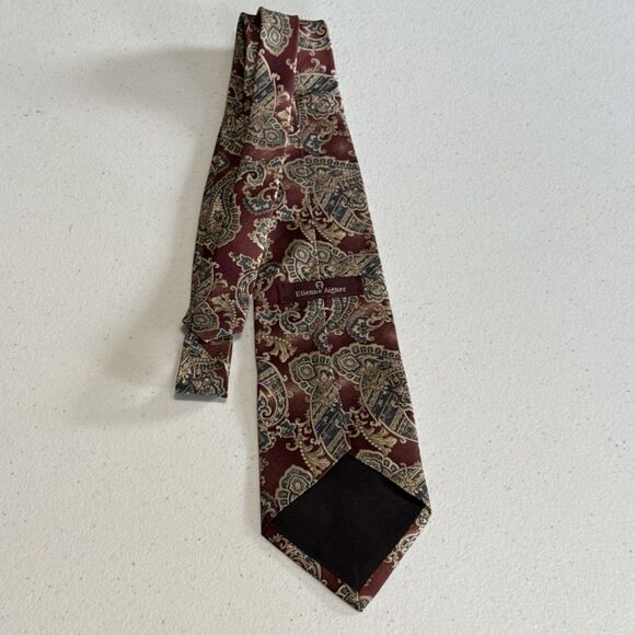Vintage Etienne Aigner Men's Silk Paisley Neck Tie Wide 58" - Picture 3 of 5